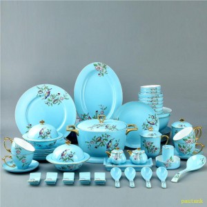 Jingdezhen American high-grade bone china tableware set, porcelain gift box, bowl, plate combination, Home Hotel Club table